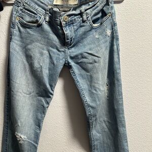 Light Blue Distressed Boyfriend Jeans